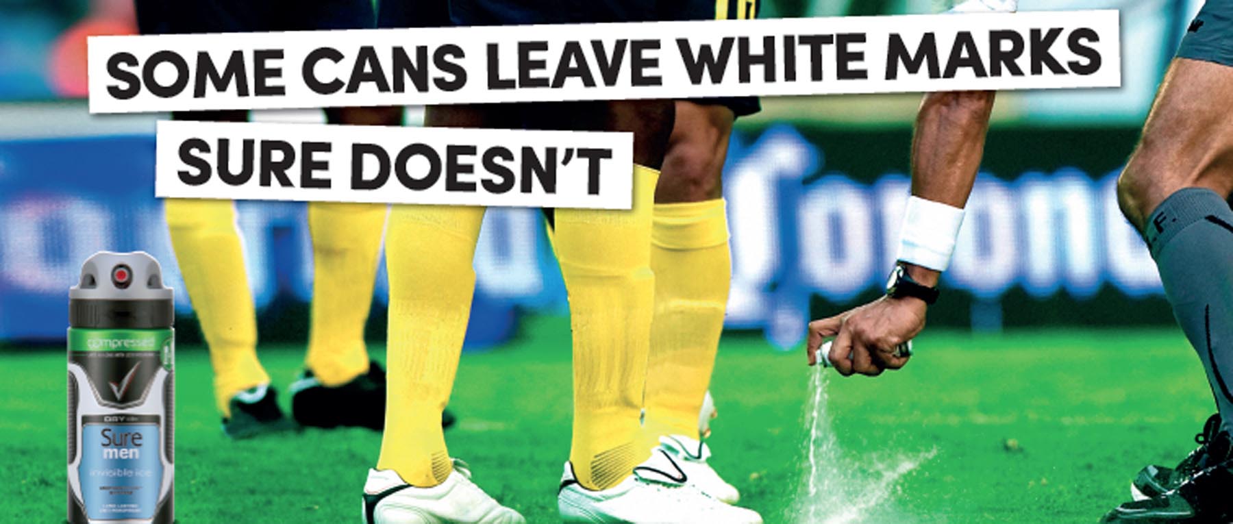 El desodorante Sure utiliza en Gran Bretaña el spray blanco que se usa en el Mundial